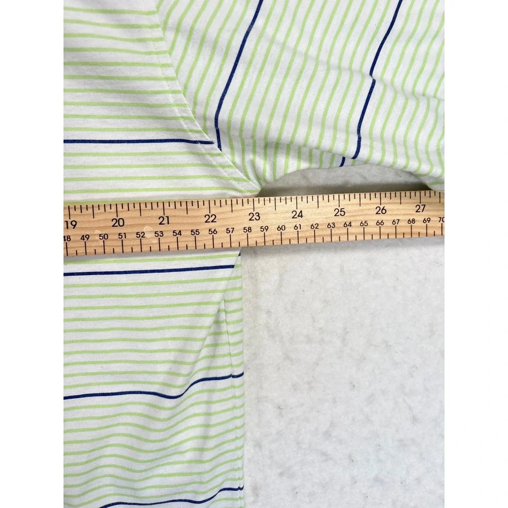 Vintage Ralph Lauren Polo Shirt Mens XL Lime Green Striped Short Sleeve Y2K